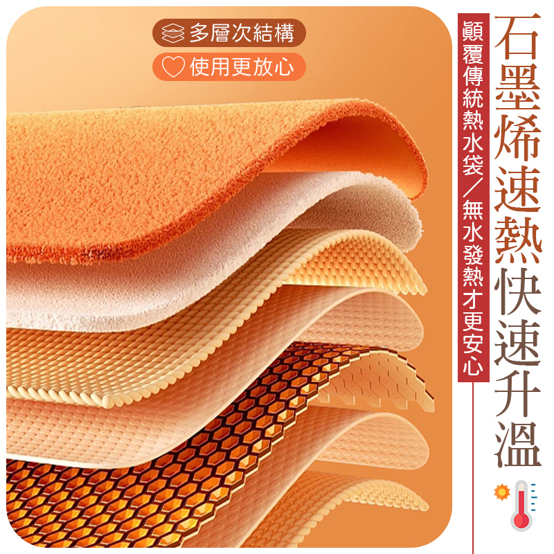 多多層次結構 使用更放心 顛覆傳統熱水袋無水發熱才更安心 石墨烯速熱快速升溫 