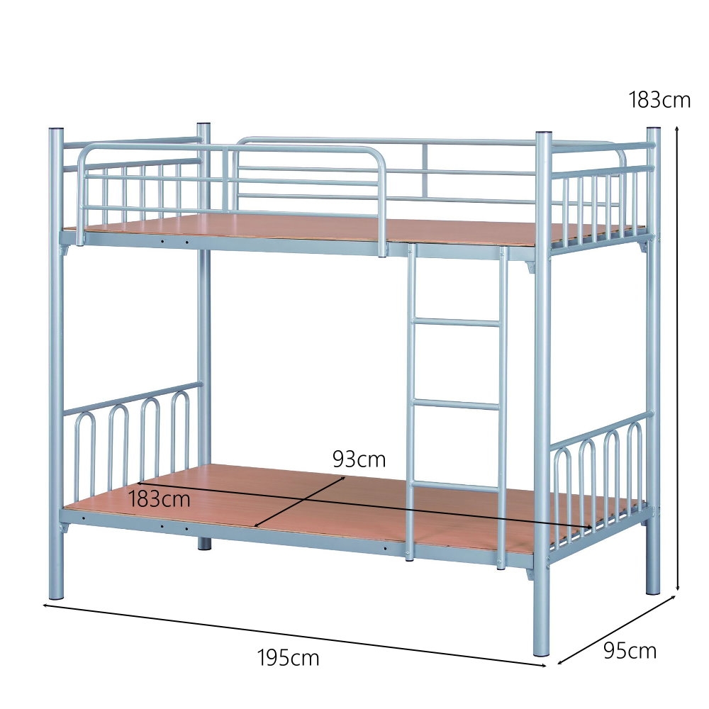 MUNA 家居 3尺雙層鐵床/烤銀/T1-14(床架 床台 