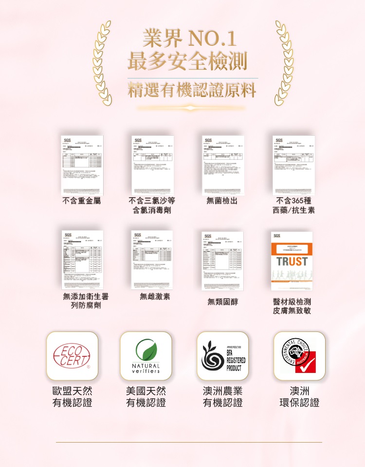 精選有機認證原料