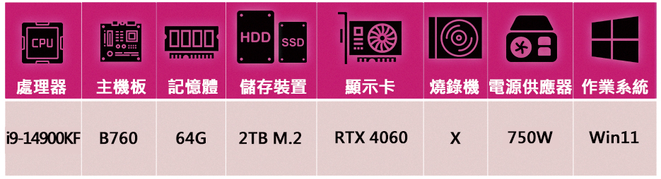 微星平台 i9廿四核GeForce RTX4060 Win1