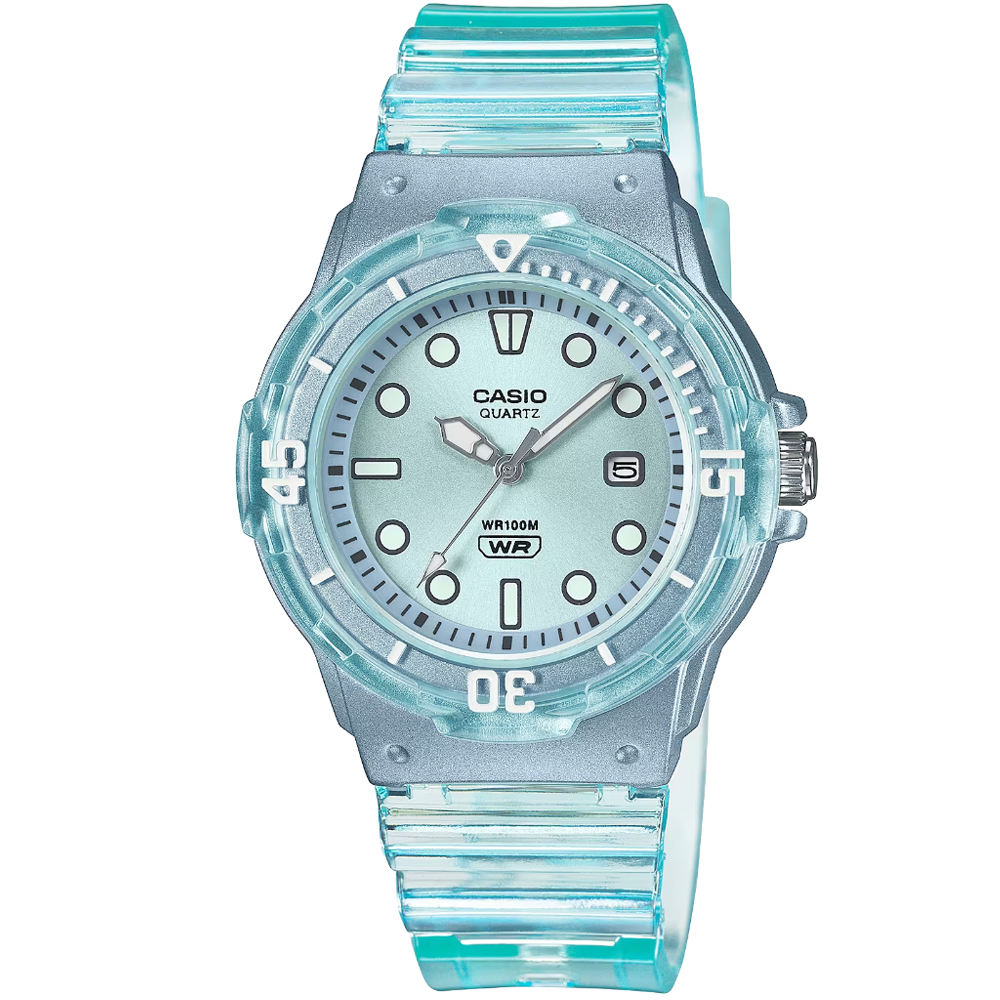 CASIO 卡西歐 卡西歐運動膠帶錶-果凍青(LRW-200