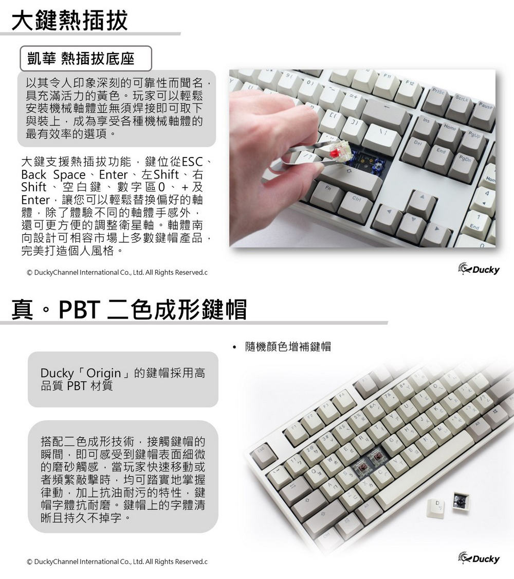 Ducky Origin 100%機械式鍵盤 復古色 中文(