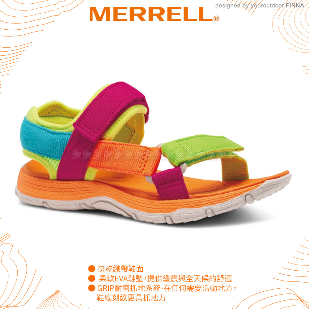 MERRELL 美國 童 KAHUNA WEB 健行涼鞋《炫