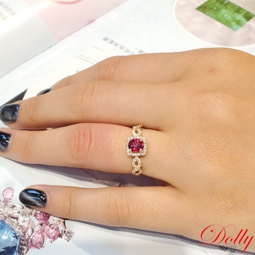 DOLLY 0.70克拉 18K金緬甸紅寶石玫瑰金鑽石戒指品