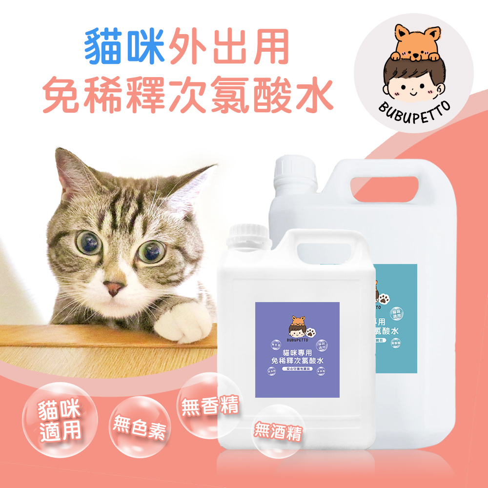BUBUPETTO 貓咪外出清潔用免稀釋次氯酸水-超值組60