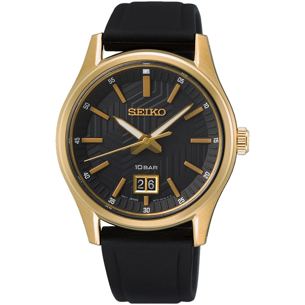 SEIKO 精工 CS 簡約 大視窗日期 輪胎紋腕錶 39.