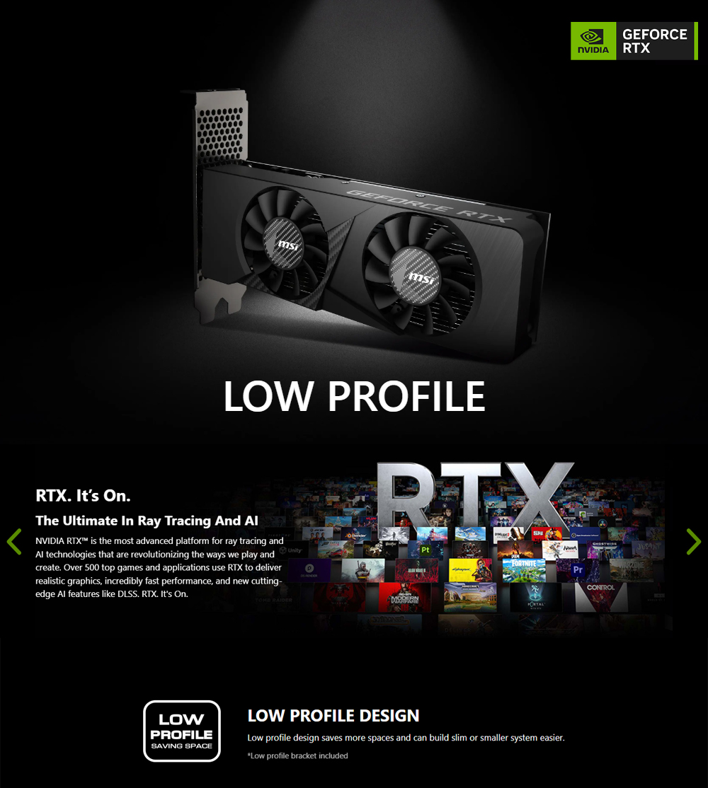 MSI 微星 GeForce RTX 3050 LP 6G 