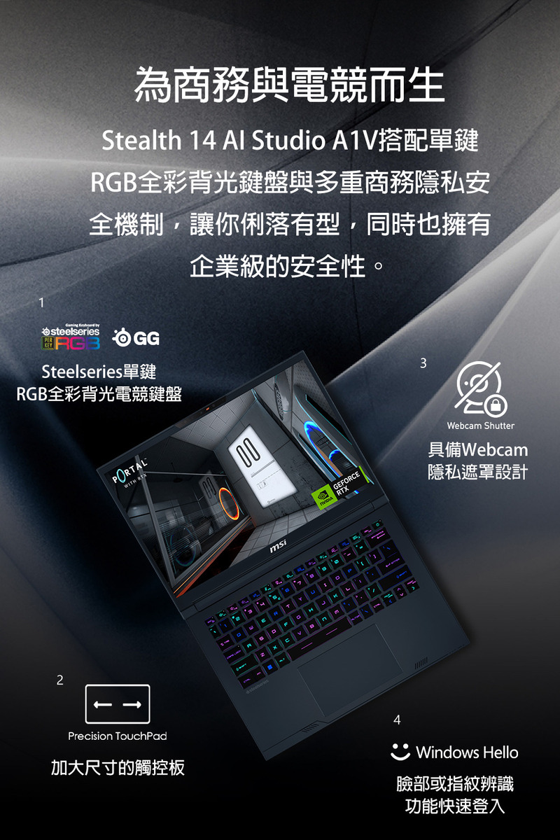 Stealth 14 Al Studio A1V搭配單鍵