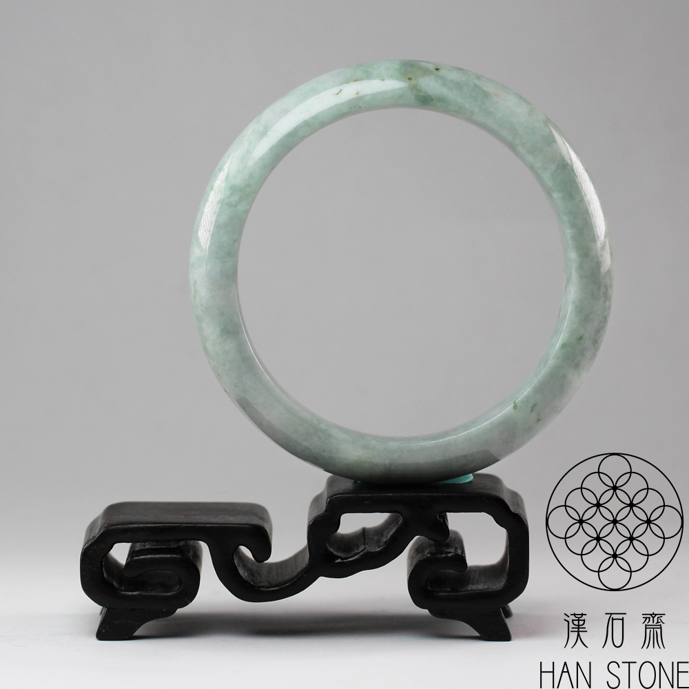 漢石齋 雙11 天然翡翠A貨 手鐲玉鐲 飄花種(手圍17.7