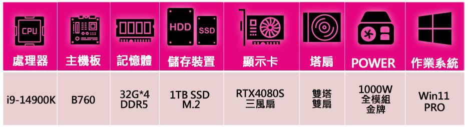 微星平台 i9二四核 RTX4080 SUPER G 白 W