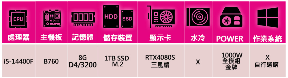 微星平台 i5十核 RTX4080 SUPER {天空藍}電