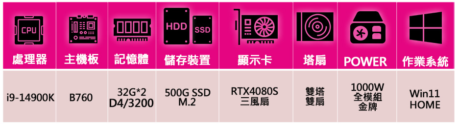 微星平台 i9二四核 RTX4080 SUPER G 白 W