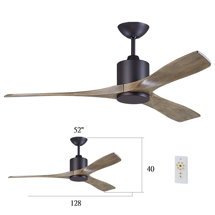 金吉利 52吋楓之漾DC直流三葉吊扇附遙控器黑色(無線遙控)