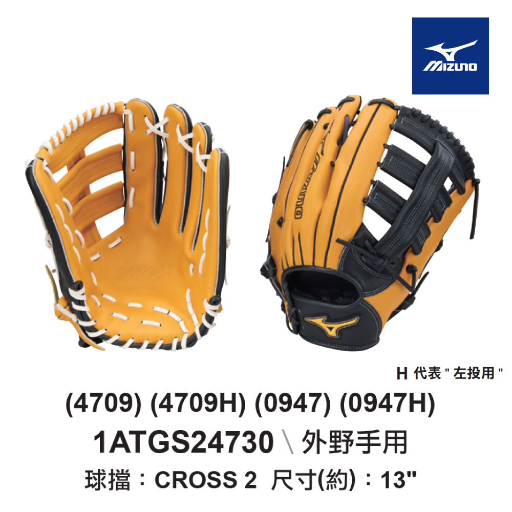 MIZUNO 美津濃 壘球手套MVP 外野手右投用 1ATG