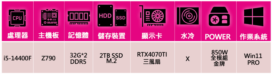 華碩平台 i5十核 ROG RTX4070TI WiN11P