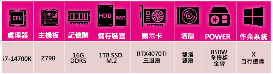 華碩平台 i7二十核 ROG RTX4070TI{心意如一}