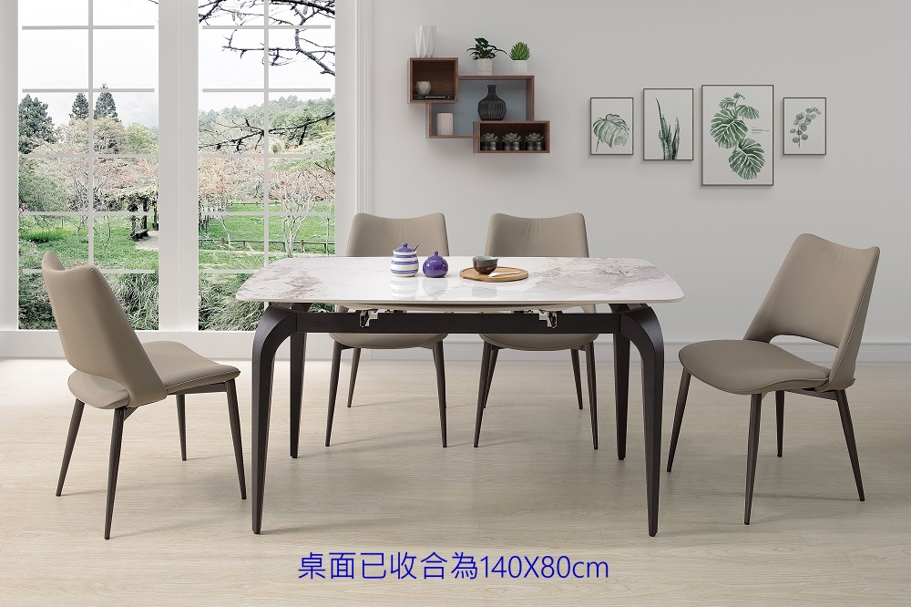 MUNA 家居 克拉克4.7尺岩板伸縮圓餐桌/618/不含椅