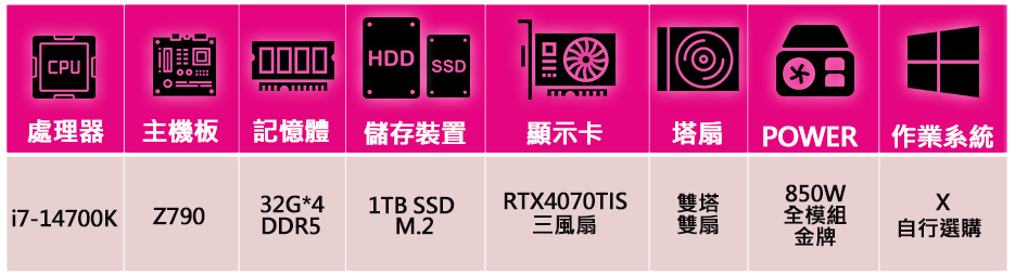 華碩平台 i7二十核 RTX4070TI SUPER{春日陽
