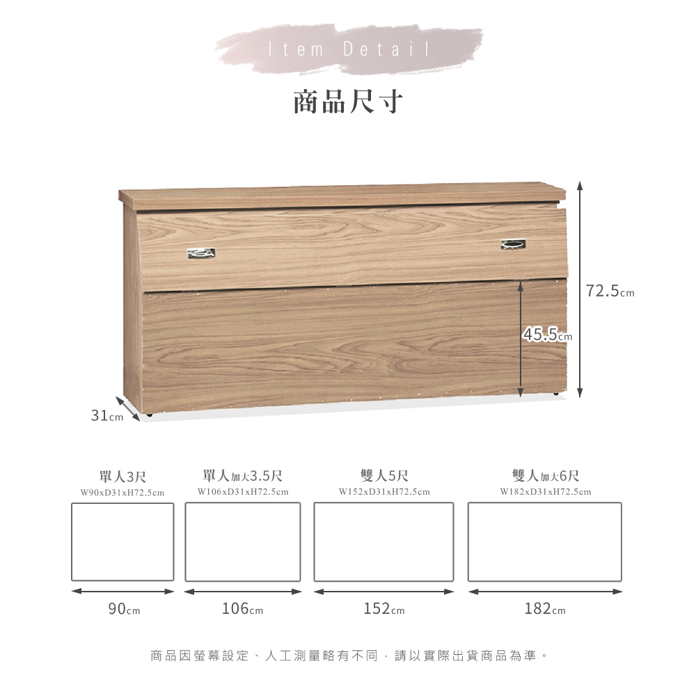 NEX 收納床頭箱 單人加大3.5尺 台灣製造(小資套房出租