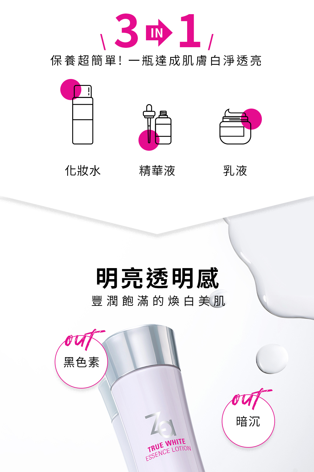 保養超簡單一瓶達成肌膚白淨透亮