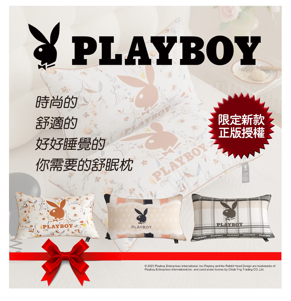 PLAYBOY 型錄 珠光棉石墨烯羽絲絨舒眠枕(買1送1/正