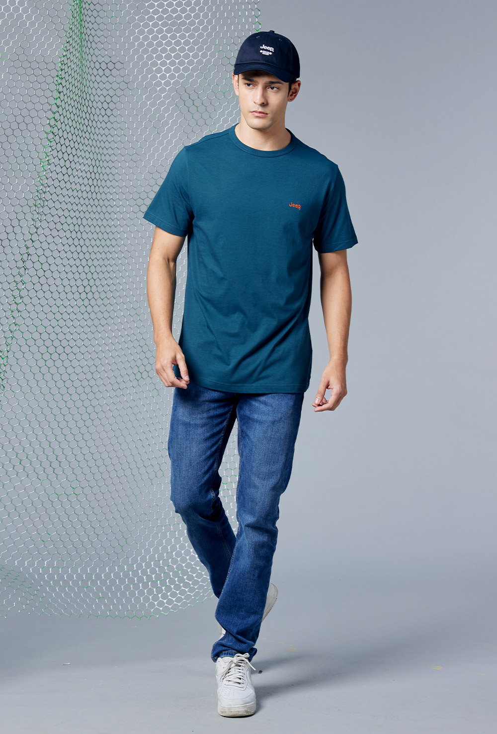JEEP 男裝 經典素面LOGO短袖T恤(藍綠色)評價推薦