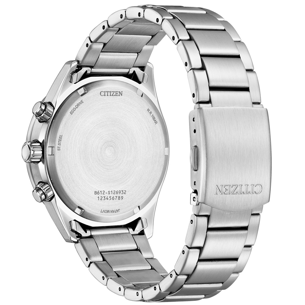 CITIZEN 星辰 光動能 三眼計時腕錶-42.5mm(C