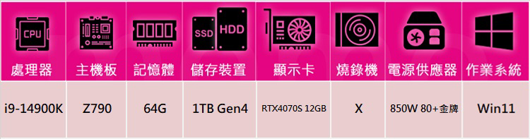 華碩平台 i9廿四核GeForce RTX 4070S Wi