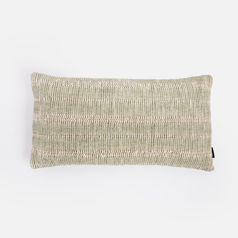 HOLA 艾禮思緹花編織棉質抱枕套30x60cm 琉璃綠評價