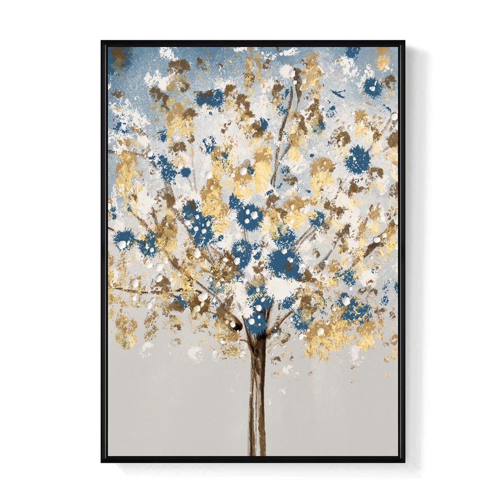 菠蘿選畫所 火樹銀花I - 42x60cm(銀藍色抽象掛畫/