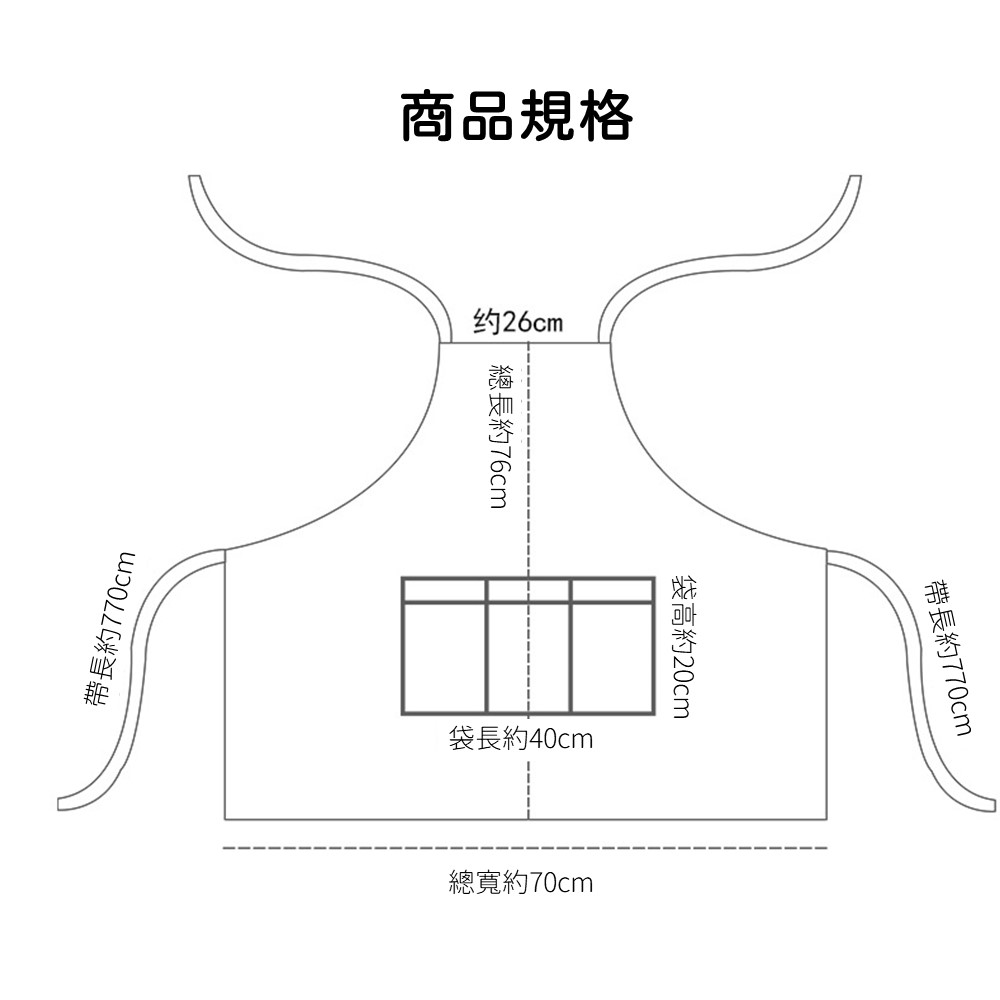 喵汪森林 日式圍裙2入(多種顏色可選/工作圍裙/廚房用/烘培