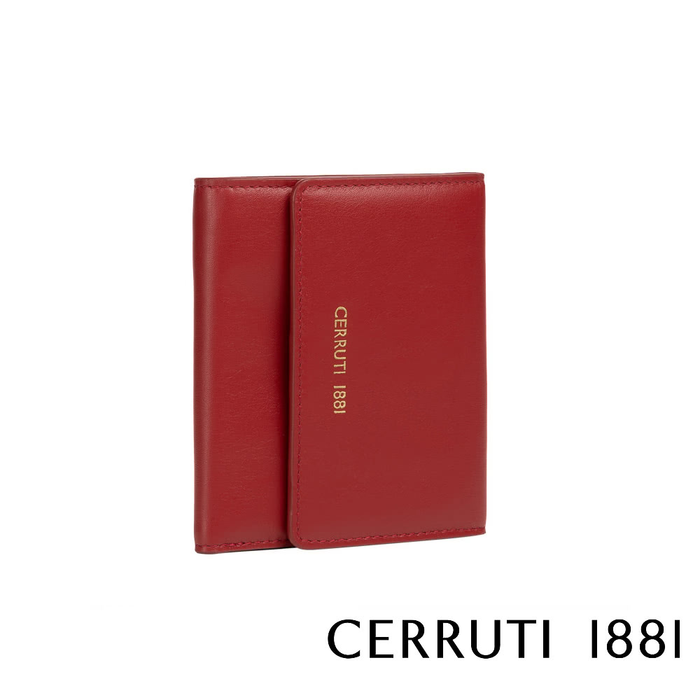 Cerruti 1881 頂級義大利小牛皮女用短夾零錢包 C