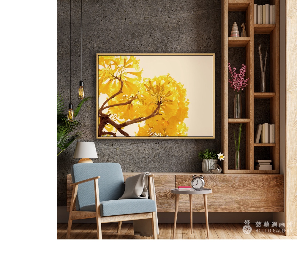 菠蘿選畫所 金黃盛宴II -70x100cm(秋意黃色掛畫/