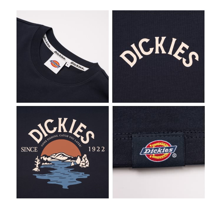 Dickies 男女款深海軍藍重磅棉背面大圖案印花休閒短袖T