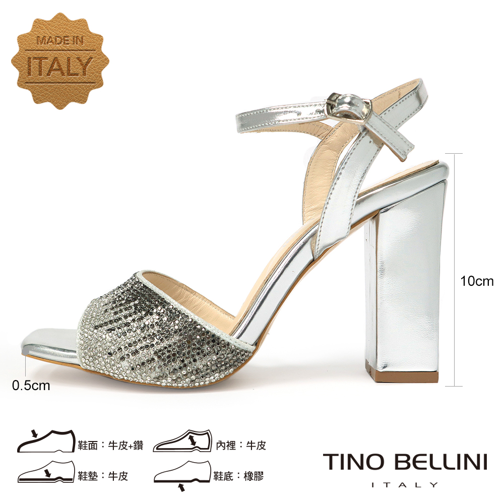 TINO BELLINI 貝里尼 義大利進口星空閃鑽高跟涼鞋