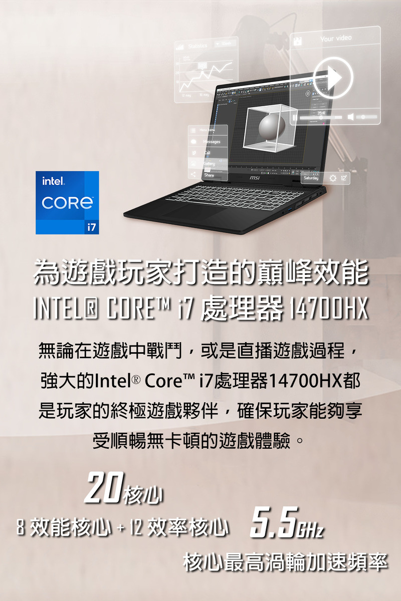 強大的Intel Core i7處理器14700HX都
