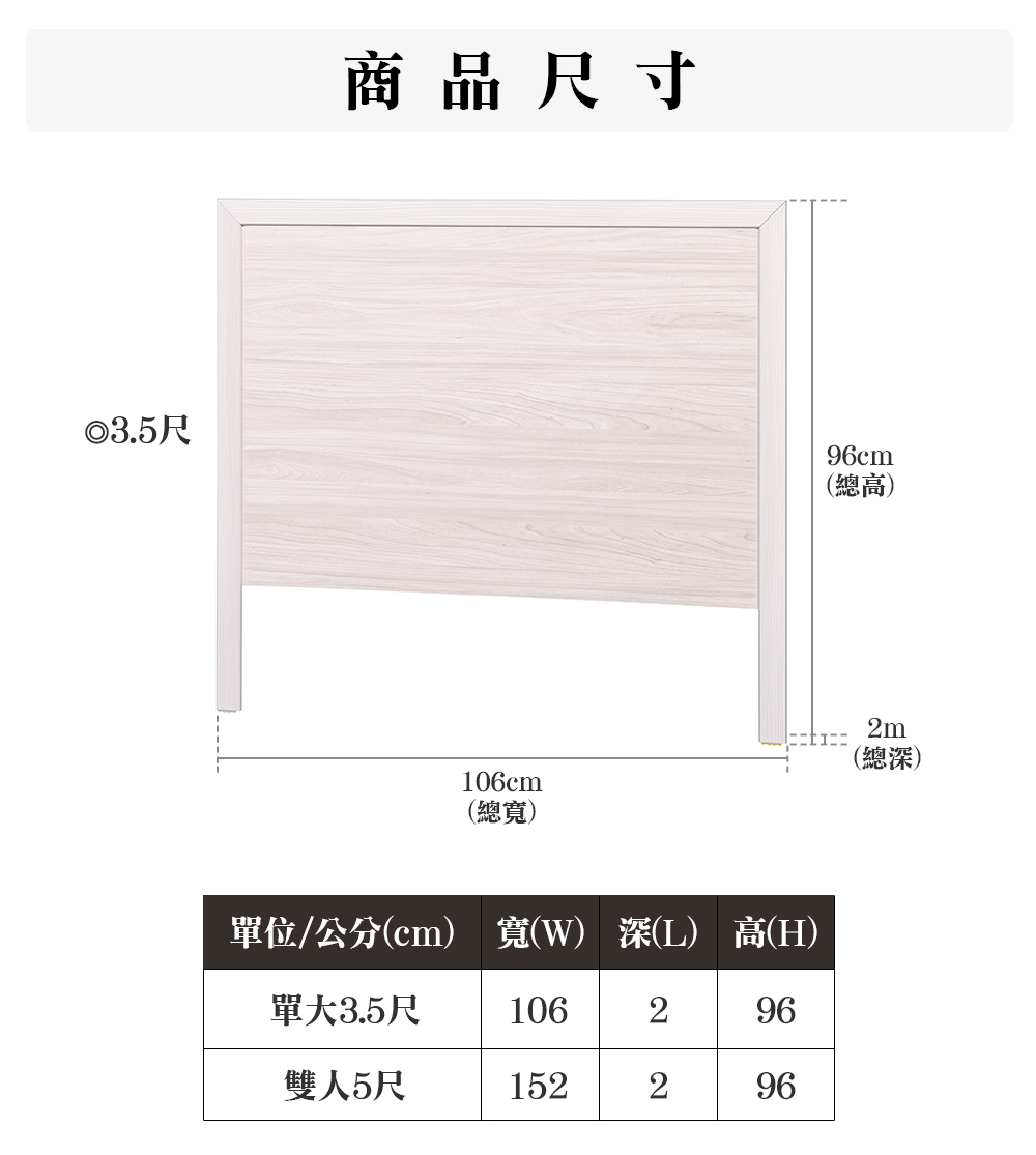 顛覆設計 簡約素面床頭片(單大3.5尺)優惠推薦