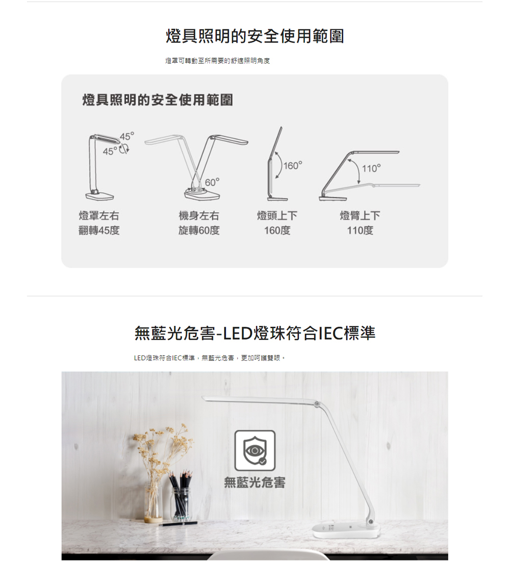 LED燈珠符合IEC標準,無藍光危書,更加呵護雙眼。