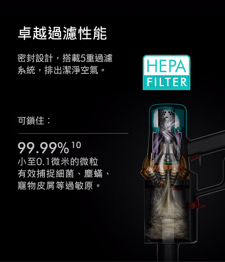 密封設計,搭載5重過濾