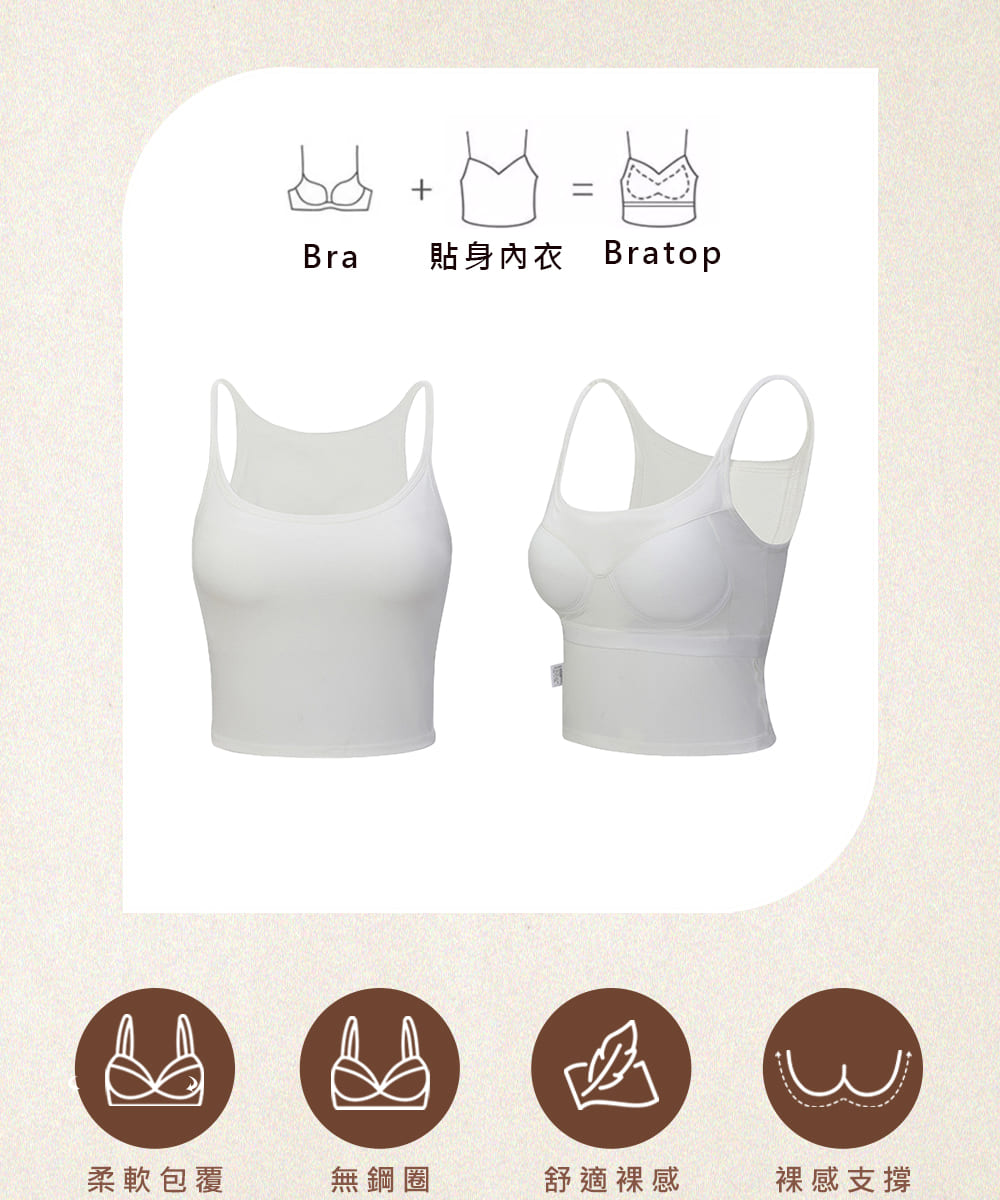 Bra 貼身內衣 Bratop 柔軟包覆 無鋼圈 舒適裸感 裸感支撐 