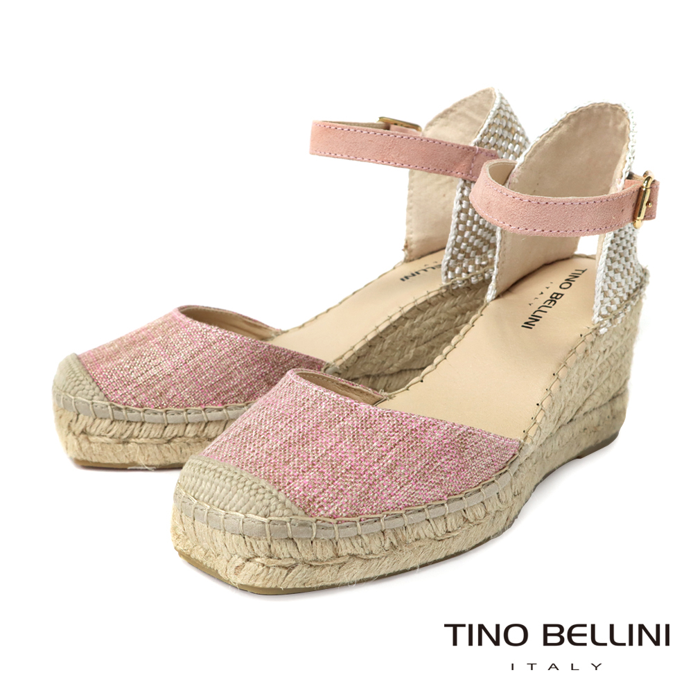 TINO BELLINI 貝里尼 西班牙進口布面草編楔形涼鞋