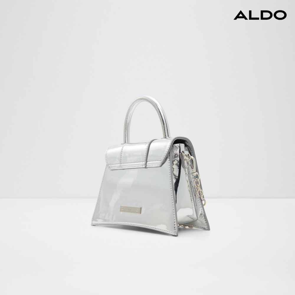 ALDO KINDRA-閃耀光澤時尚手提包(銀色) 推薦