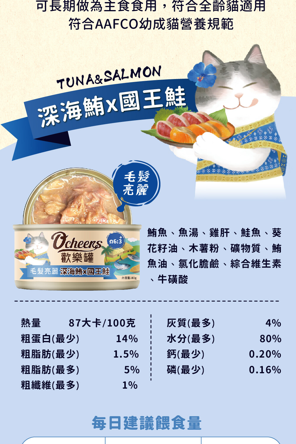 可長期做為主食食用,符合全齡貓適用