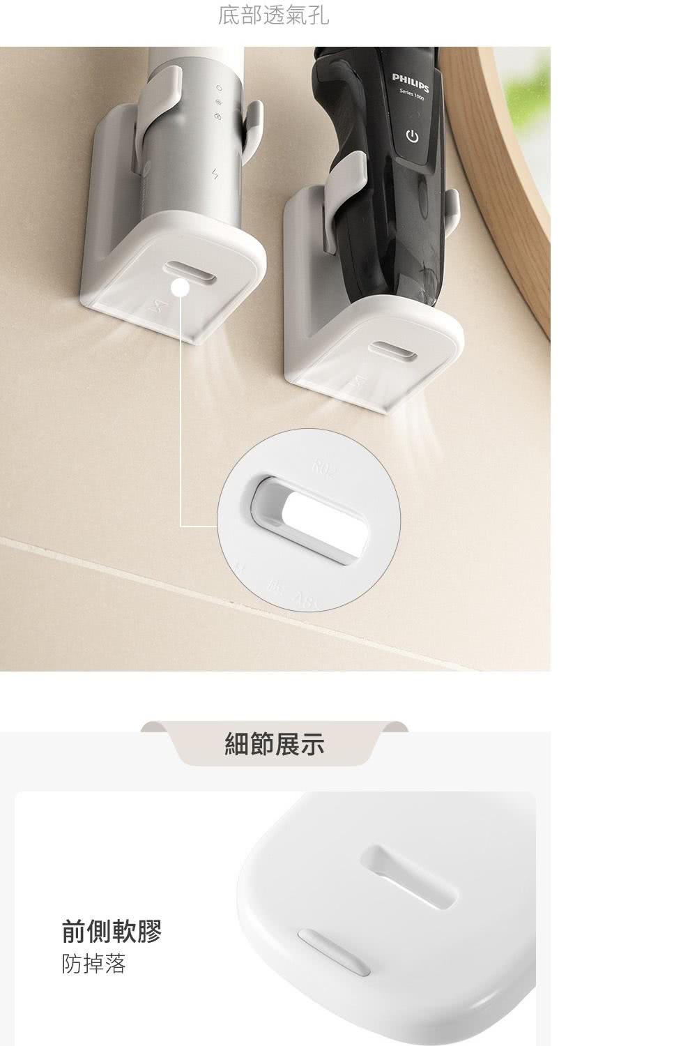 底部透氣孔 前側軟膠 防掉落 細節展示 
