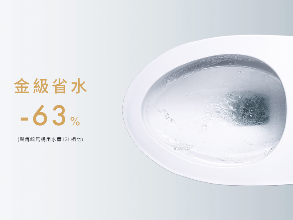金級省水 與傳統馬桶用水量13L相比