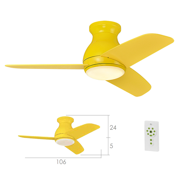 金吉利 童趣之樂吸頂吊扇燈 42吋DC直流 附遙控器亮麗黃(
