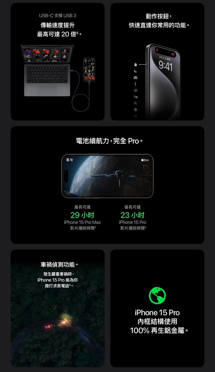 Apple 藍色限定優惠iPhone 15 Pro(1TB/