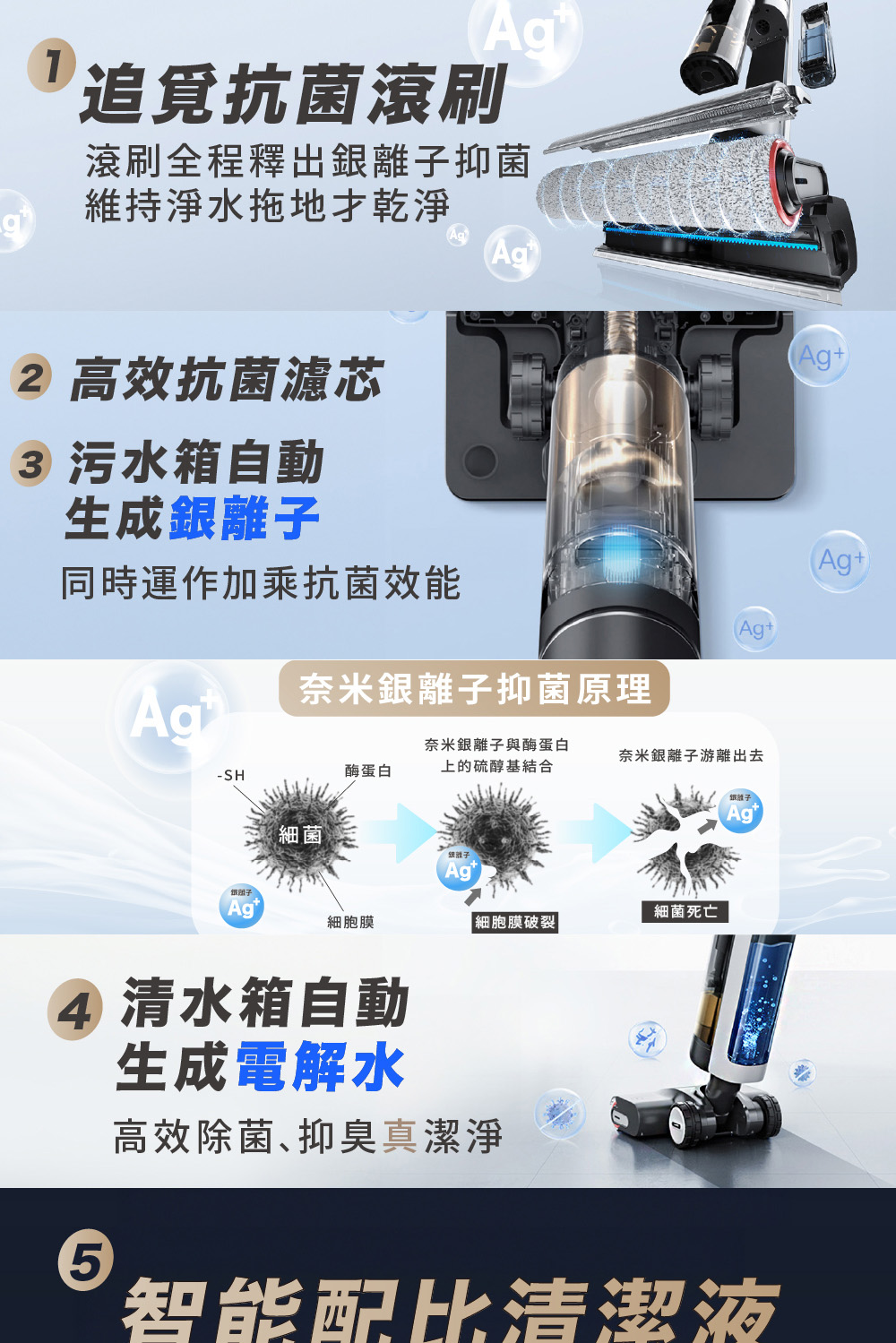 滾刷全程釋出銀離子抑菌