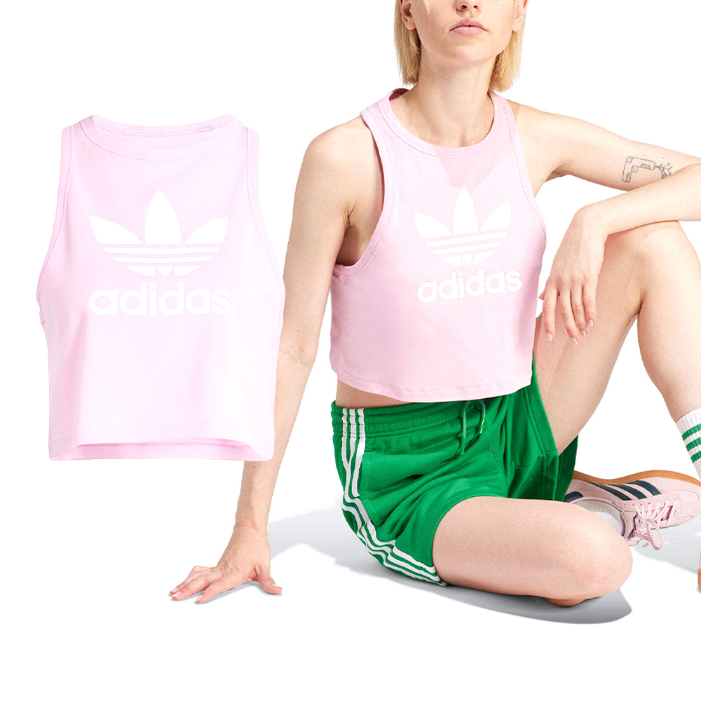 adidas 愛迪達 Trefoil Tank 女款 粉紅色