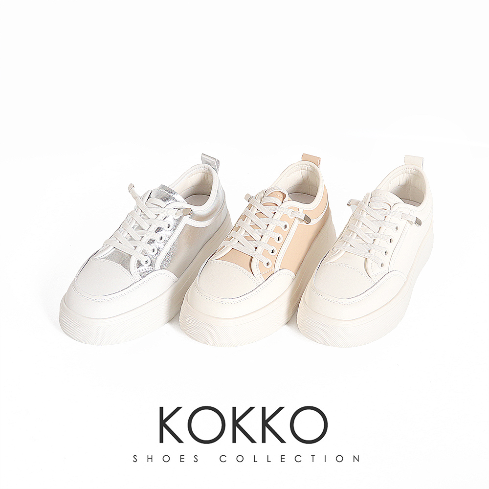 KOKKO 集團 極度輕量簡約厚底休閒鞋(銀色) 推薦